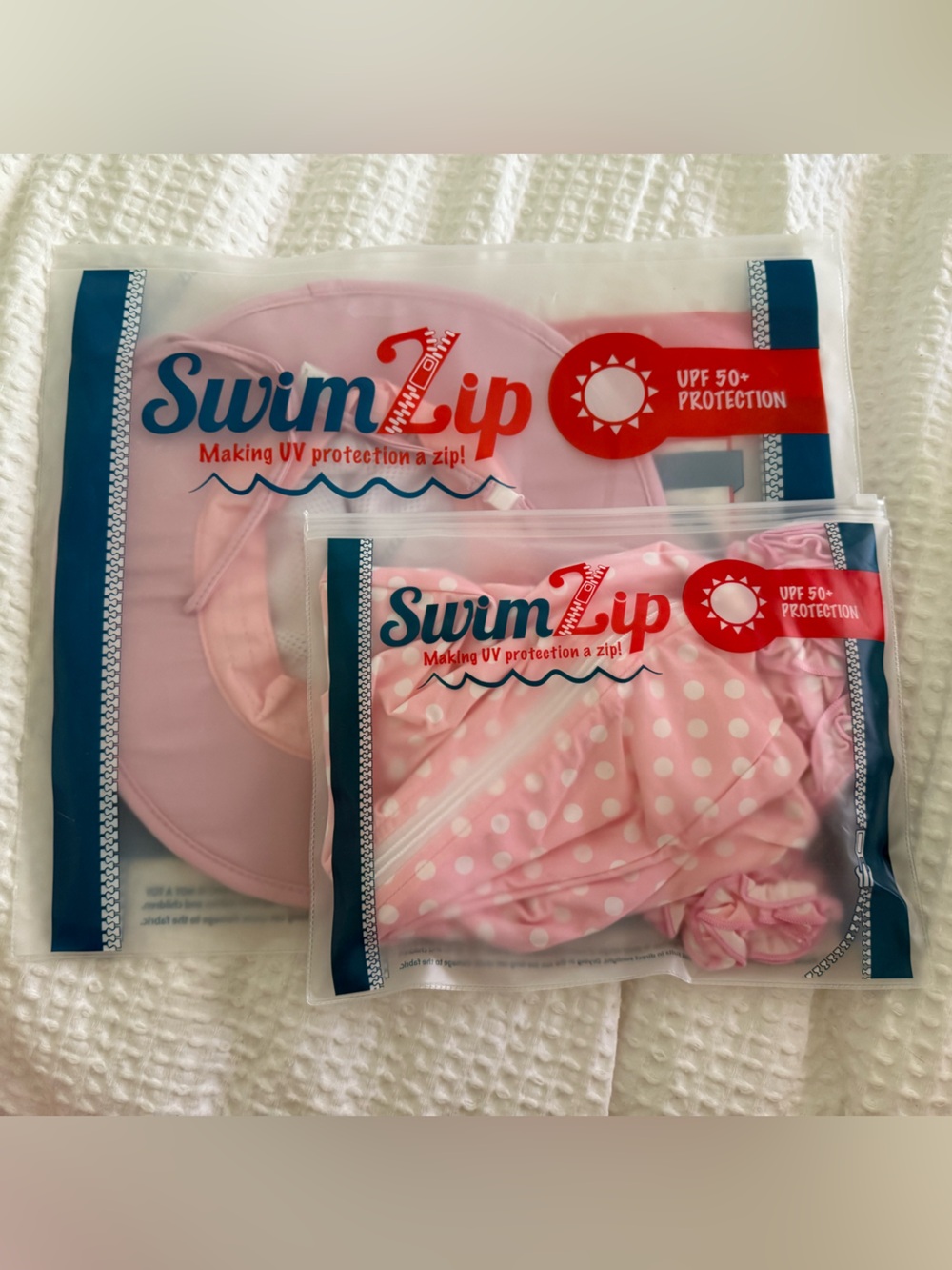Baby Girl Pink Polka Dot UPF Swim Set by Swimzip